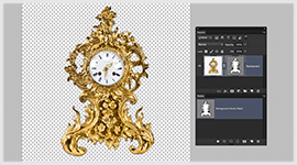 Antique Table Clock Clipping Path Vector Mask Antique table clock vector mask using photoshop path tool