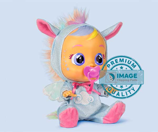 Baby toy Image mask service to white background by imageclippingpath