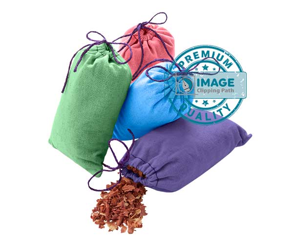 cotton dust bags color change services before portfolio image clipping path