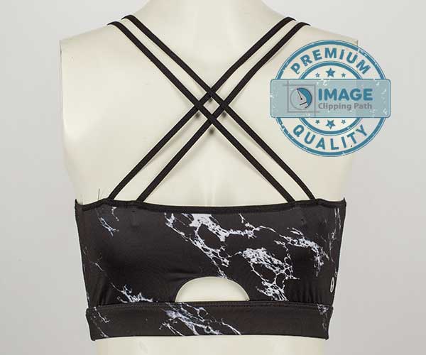 women sports bra ghost mannequin service before editing portfolio image clipping path